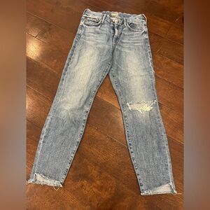MOTHER the looker ankle step fray Jeans